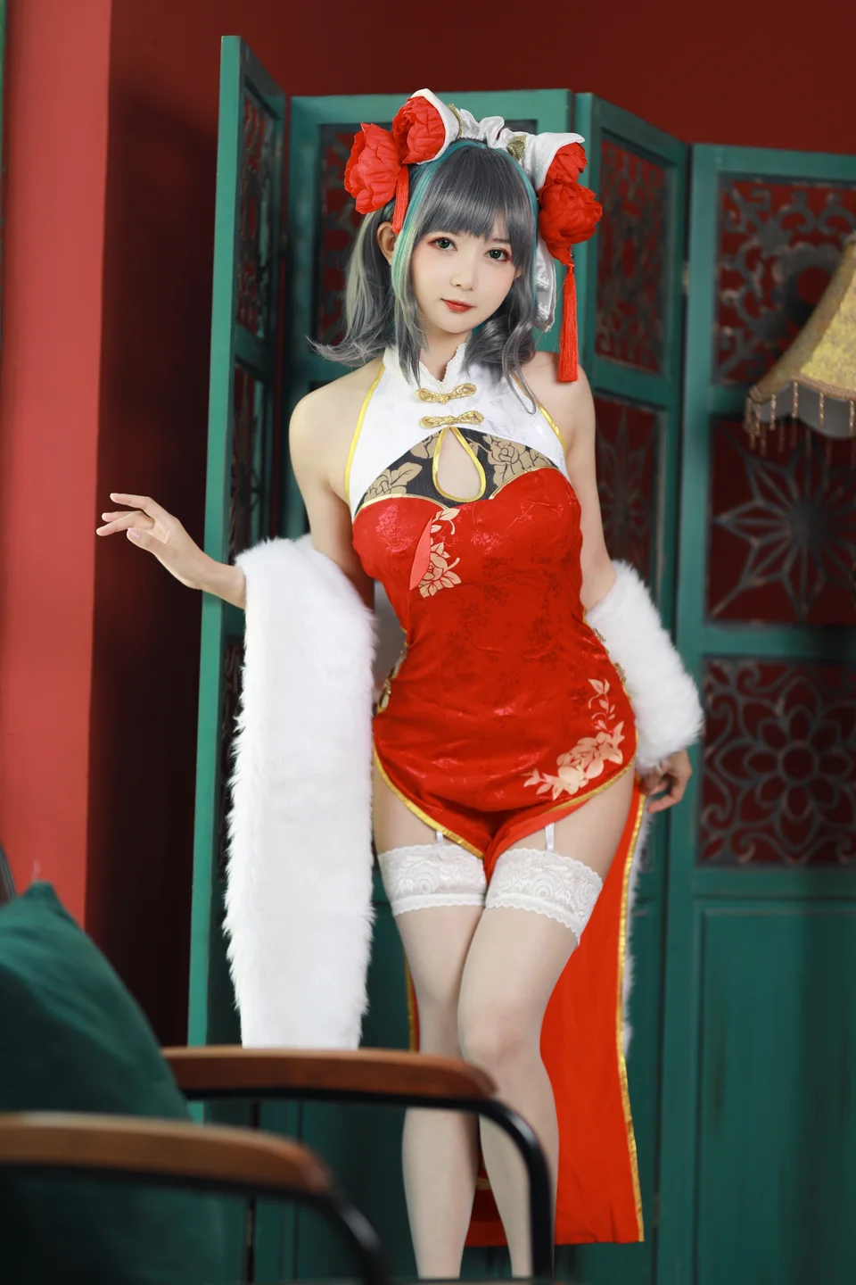 51酱 - 碧蓝航线·柴郡 新春旗袍 [12P-55MB] tg@simisebaisi 【丝足阁】003.webp